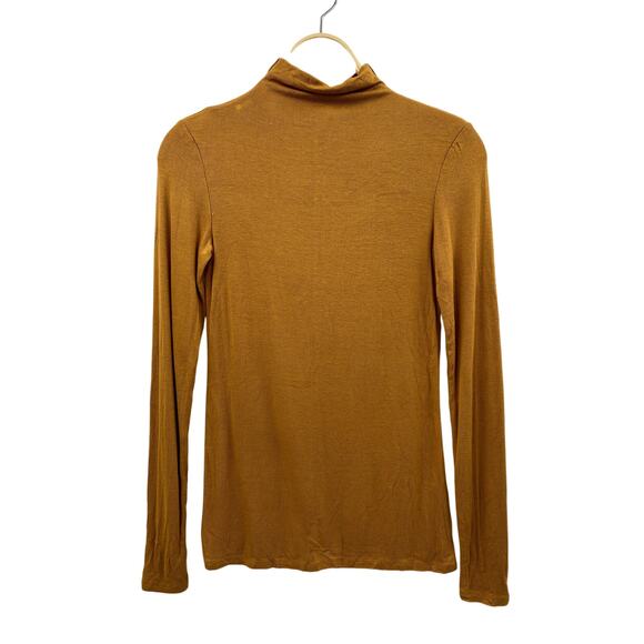 Aritzia Babaton mustard Ribbed Mock neck long sleeve - Picture 1 of 4